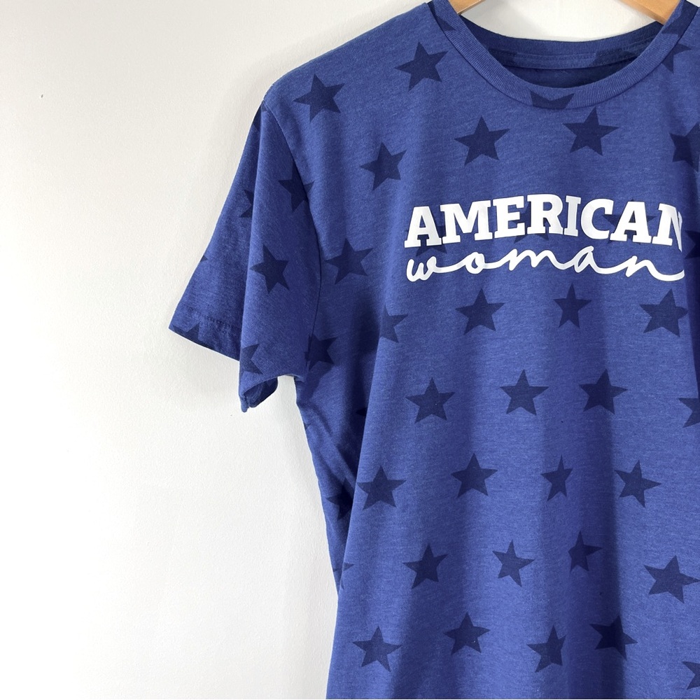 Women’s Star Print Unisex American Woman Graphic T-shirt Size M
